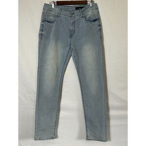 WXYZ Mfg Co Men's Nomad Slim Fit Light Wash Distressed Straight Leg Jeans 32x30